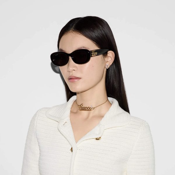 Gucci Low Nose Bridge Fit Oval Sunglasses - Image 3