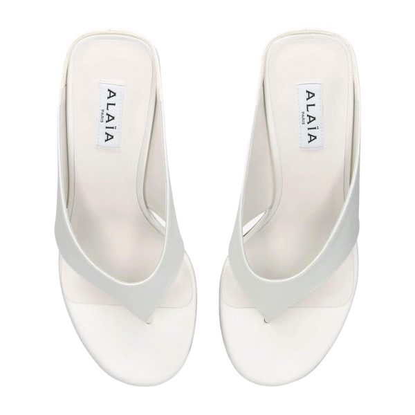 Alaïa Cube Thong Mules In Satin - Image 4